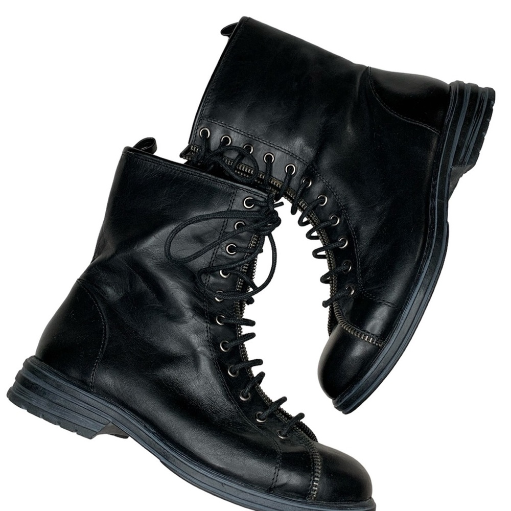 BCBGeneration Emilio Women’s Genuine Leather Lace/ZipUp Combat Boot 7.5M